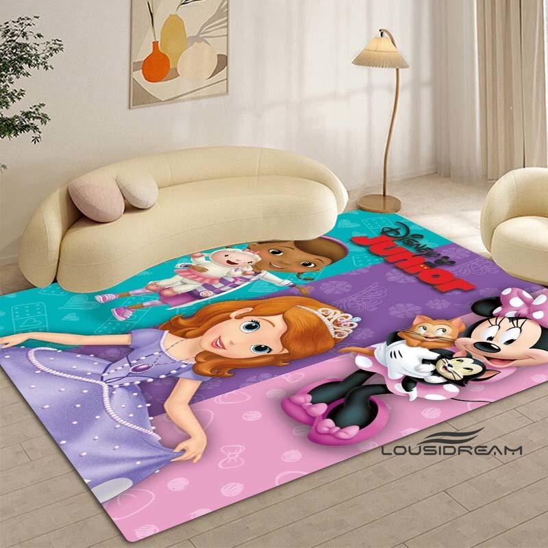 Cartoon Sofia die Erste Prinzessinnen-Muster Teppich - Raumdeko, Maschinenwaschbar und Weich, Perfekt für Schlafzimmer Spielmatte, Wohnzimmer