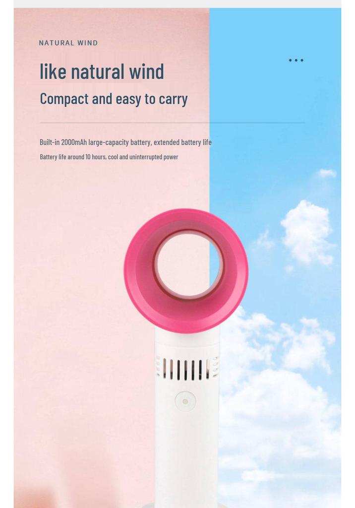 Portable Bladeless Handheld Fan with USB Charging for Eyelash Extensions