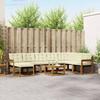 Outdoor Sofa Set with Cushions 9 Pcs Natural and Cream