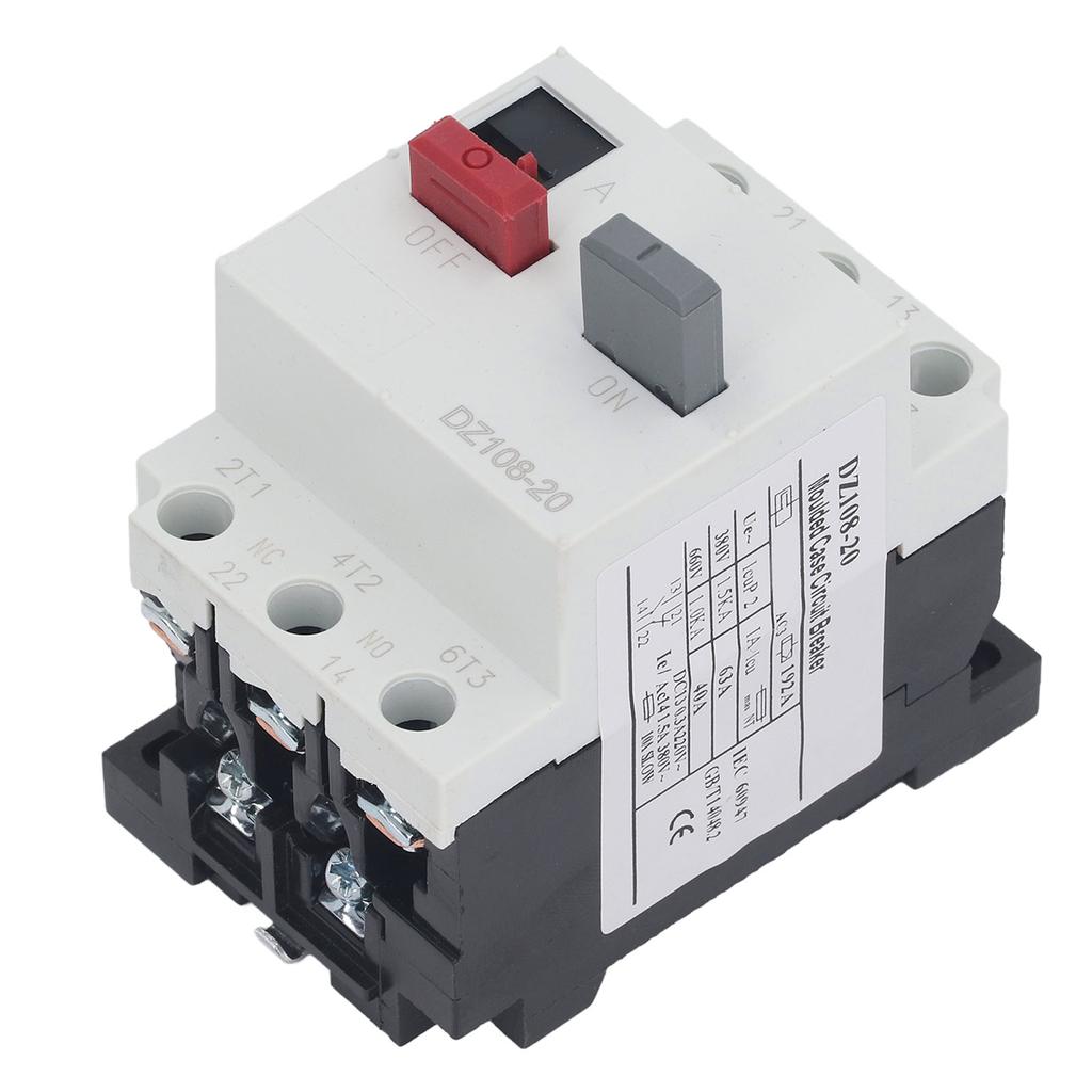 Moulded Case Circuit Breaker Rail Mount Automotive Motor Protector AC380V 3P DZ108‑20