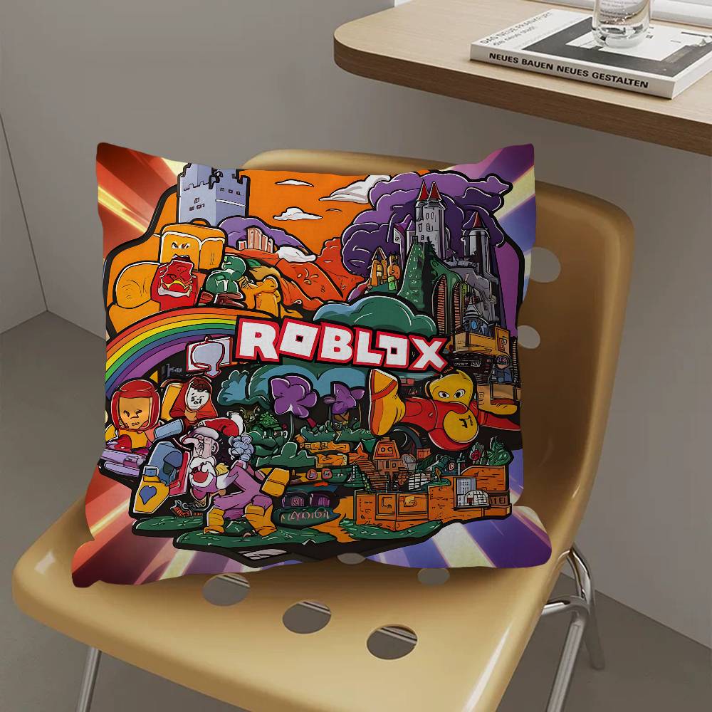 Sandbox Game R-RobloxS Cushion Cover Car Throw Pillow Case For Sofa Car Christmas Gift 40x40cm 45x45cm