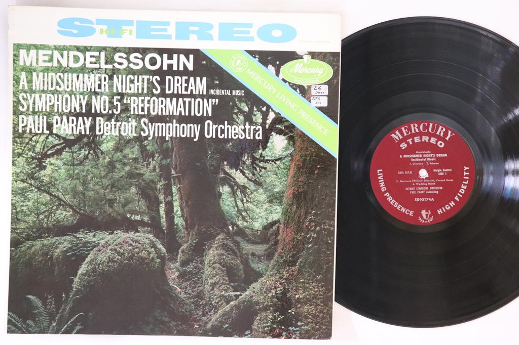 LP Record PAUL PARAY DETROIT SYMPHONY ORCHES  Mendelssohn  A Midsummer Nights Dr SR90174 MERCURY LIVING 1959 US Classical Used