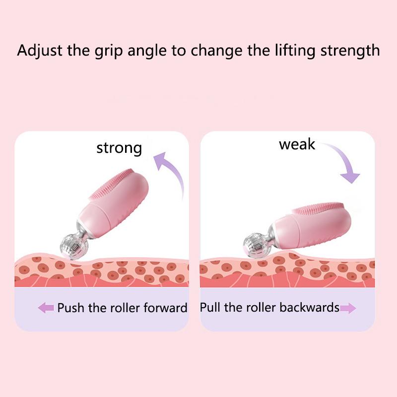 Multi-function Silicone Electric Facial Cleansing Brush Deep Clean Vibration Massage 3D Roller V-Face Skin Lifting and Firming
