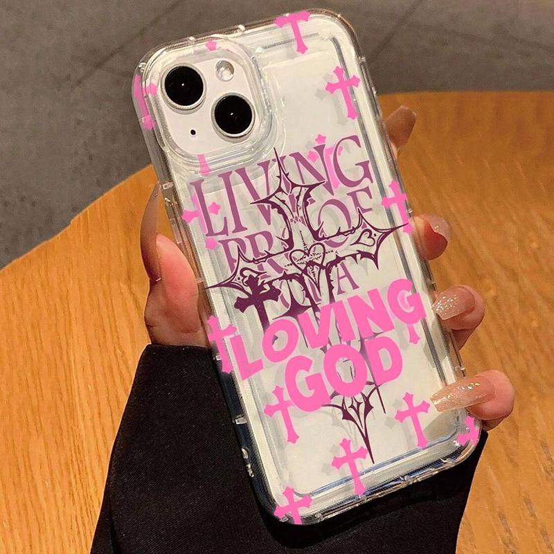 Rosa Punk Stil Kreuz Blume Druck Klare Hülle für Xiaomi Mi 11 12 Lite 5G 12X 12 13 13T 14 Pro Poco X6 X3 F5 Rückabdeckung Caqa