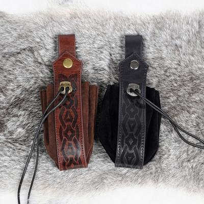 Mittelalterlicher PU-Lederbeutel Vintage Kordelzugbeutel Hüfttasche Tragbar Halloween Geldbörse Würfelbeutel Einfach zu bedienen