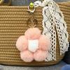 Lightweight Bag Decor Plush Flower Keychain for Handbags, Five-petal Charm, Metal Key Chain Fluffy Backpack Hanging Accessory Women
