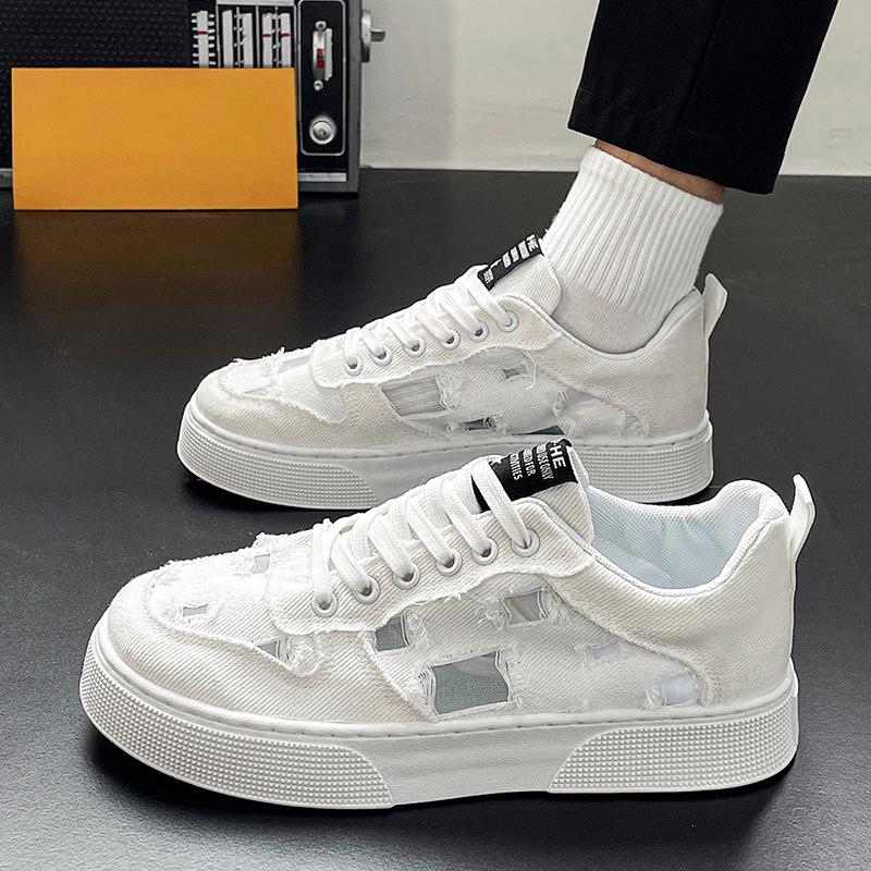 Big flower cloth shoes student board shoes fashion personality versatile sports and leisure men's shoes youth trendy shoes