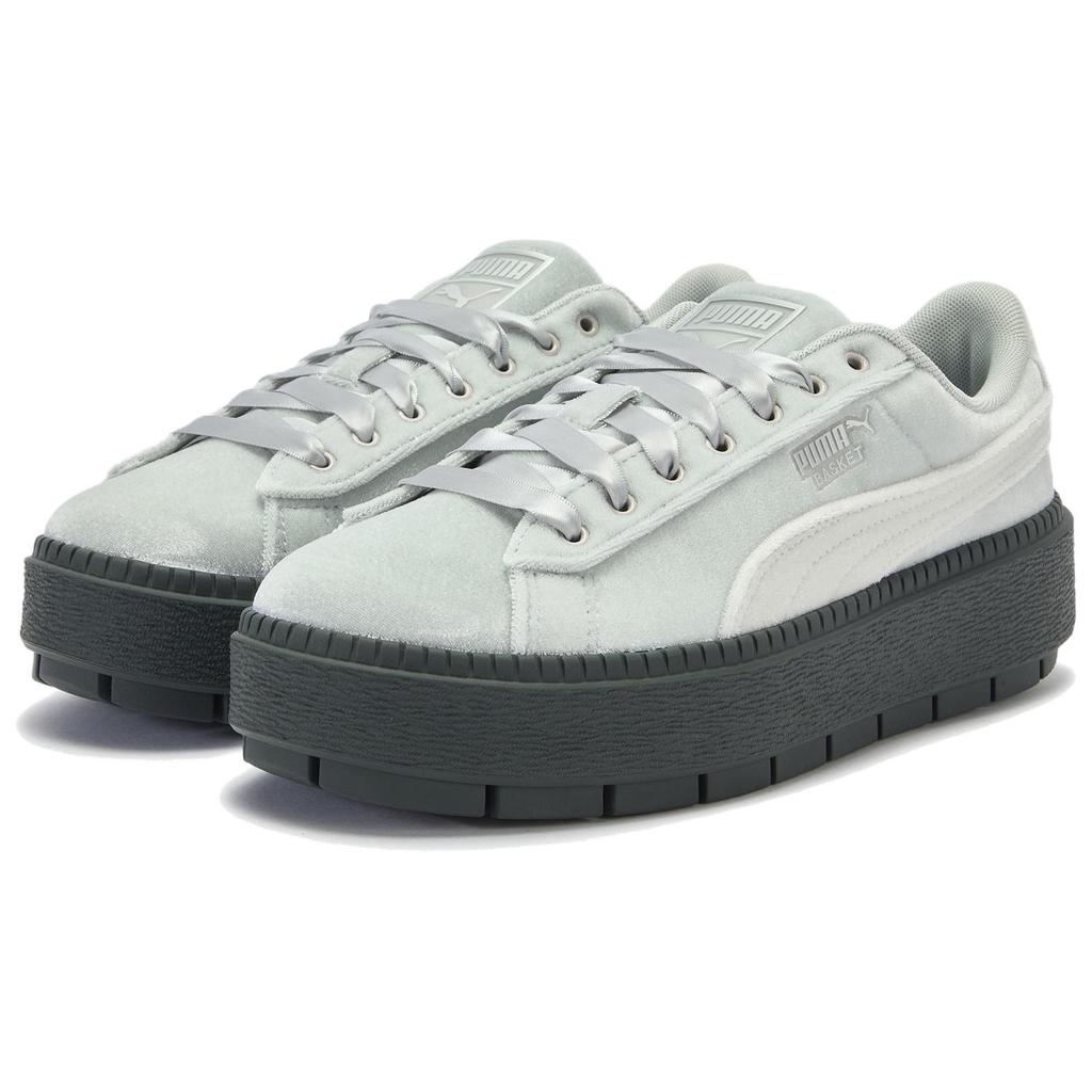 Puma Platform Comfortable Versatile Durable Low-Top Sneakers Women Sneakers Light-Gray 406752-05