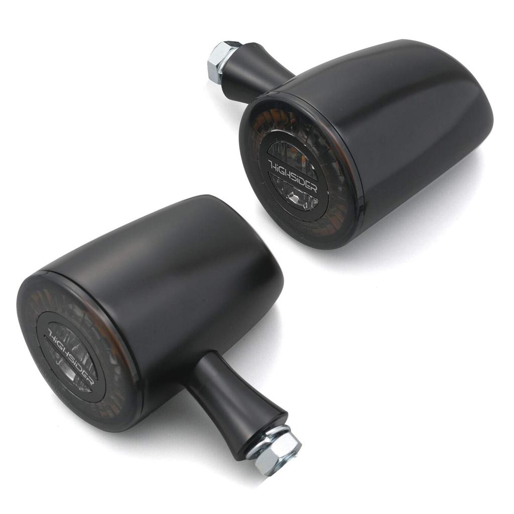 Daytona HIGHSIDER Motorrad LED Blinker Mattschwarz Integriertes Rücklicht Hinten Rocket Classic 15322