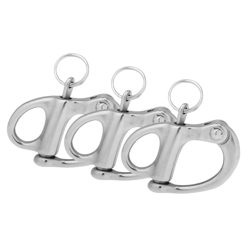 3Pieces 304 Stainless Steel Swivel for Kayak Boat Yacht 3.2x2cm