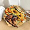 Cowboy Boots with Sunflowers Umbrella- Western Style Cowboy Hat and Boots for Men Women - Festival Gift Idea - Outdoor Rain Umbrella with Au