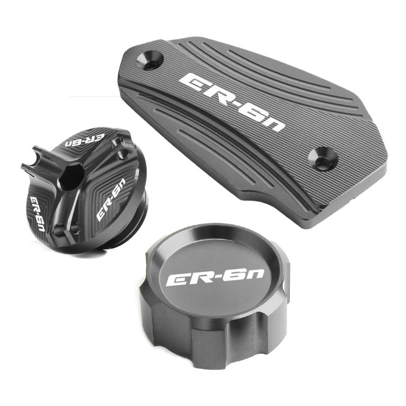 For Kawasaki ER6N ER-6N 2009-2016 Accessories Motorcycle Rear Front Brake Fluid Reservoir Covers & Oil Filler Cap Protector