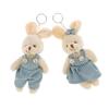 Cute Cartoon Wear Clothes Bear Rabbit Plush Toy Stuffed Doll Pendant Keychain Backpack Hanging Decoration Couple Gifts