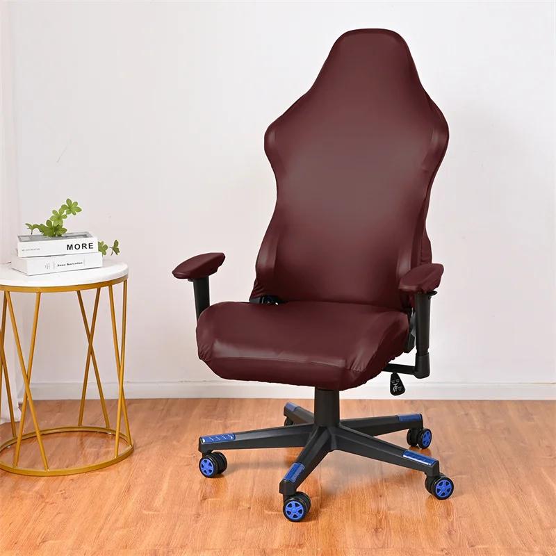 PU-Leder Gaming Stuhlbezug Bürostuhlbezug Elastische Sessel Sitzbezüge für Computerstühle Überwürfe Housse De Chaise