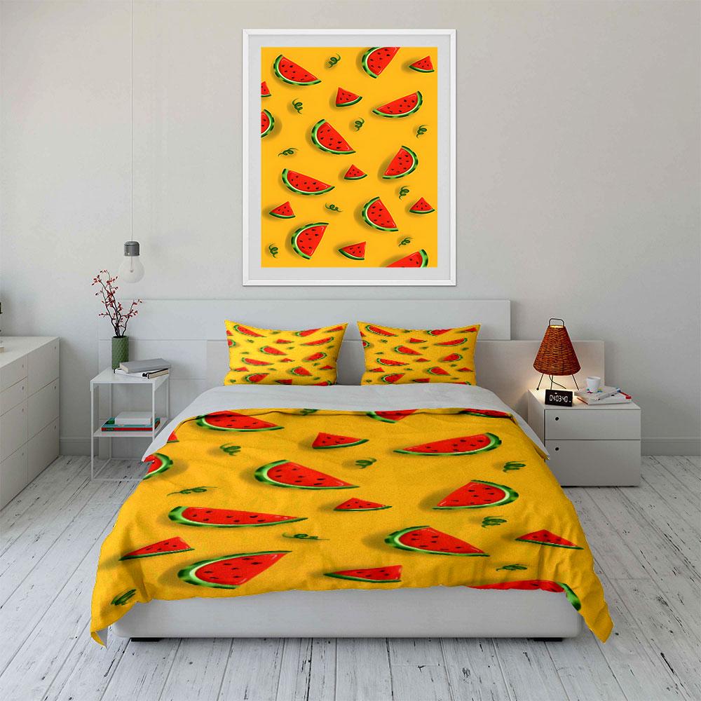 Saftige Wassermelonen-Traumlandschaft. Bettwäsche-Sets Bettbezüge Kissenbezüge(1* Bettbezug 2* Kissenbezüge ohne Bettdecke)