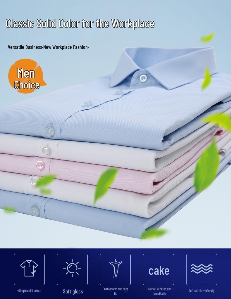 Men's Long Sleeve White Striped Professional Shirt - Ideal for Business, Casual, Interview, or Workwear (Logo Available)