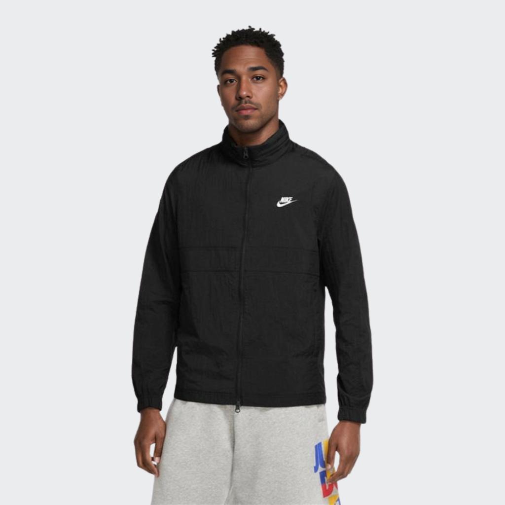 Nike Sportswear Logo Jacket With Packable Hood and Stand Collar Men Jackets Black CU4310-010