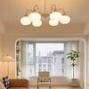 2025 Mid-Century Japanese Cream Solid Wood Chandelier for Living Room, Hall & Bedroom