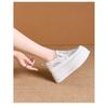 Flores de Renda Tênis Plataforma Feminino Sapatos de Salto Alto Aumento de Altura Malha Respirável Sapatos Casuais Lona