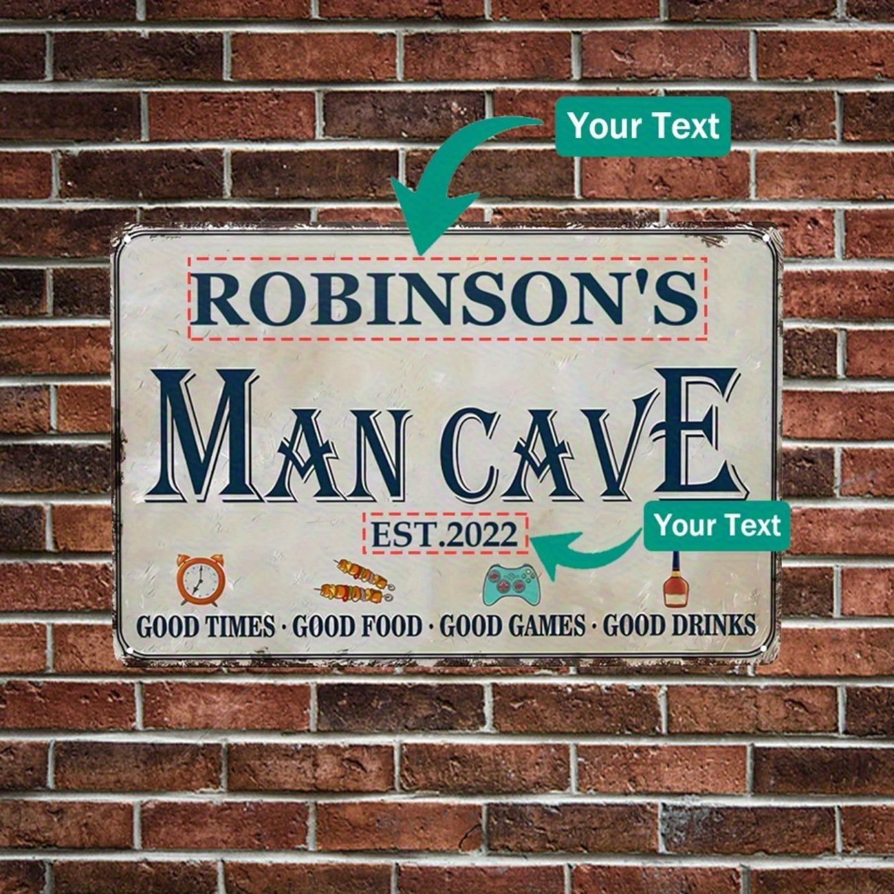 Retro Man Cave Metal Sign Custom Wall Decor белый