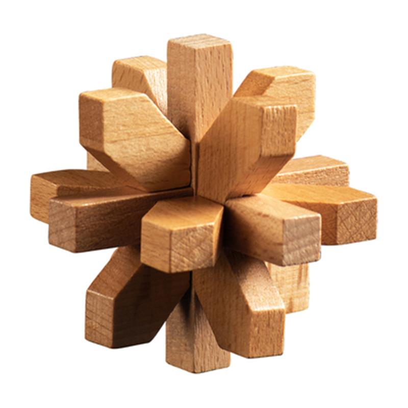 

Деревянный замок Kongming, 3D-головоломка-головоломка, офисная декомпрессионная головоломка для взрослых, настольный интеллектуальный подарок для детей (Цветок)