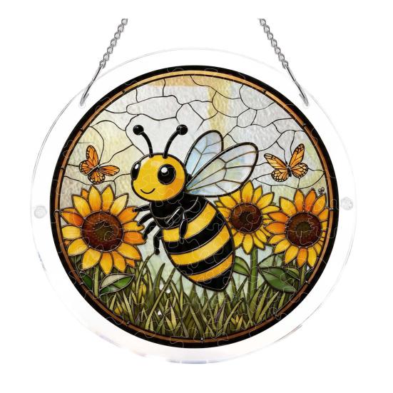 Acrylic Puzzle Suncatcher Bee Yellow Flower Sun Catchers A