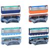 20 Pcs Manual Shaving Razor Blades For Men 5 Layers Stainless Steel Replaceable Heads