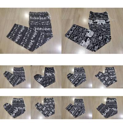 Calças de elefante masculinas e femininas unissex calças de perna larga cintura alta verão tailandesa calças finas retas casuais streetwear calças femininas roupas da moda