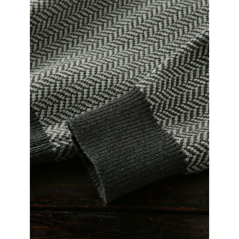 Order Export Men's Clothing Factory Leftover Stock Fall and Winter Pure Cotton Stand Collar Thickening Cardigan Knitting Sweater Outwear Men