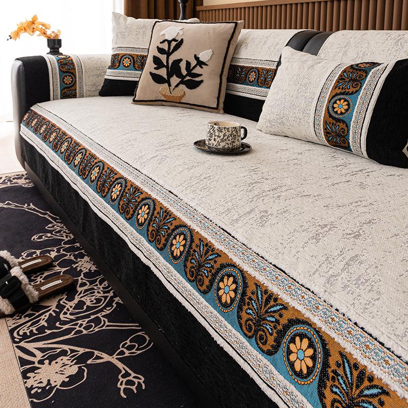 Sofa Cushion Universal In All Seasons Bohemian Chenille Sofa Seat Cushion Light Luxury High-End Non-Slip Sofa Cover
