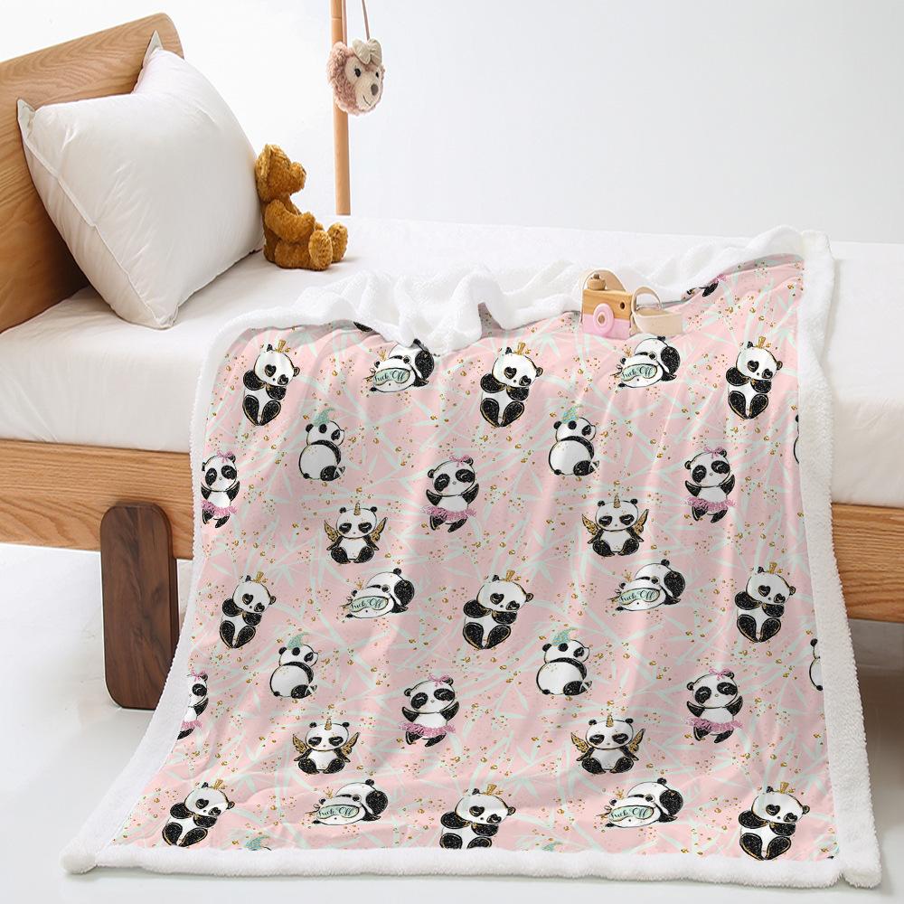 Blanket Thickened Winter Lamb Fleece Crystal Fleece National Treasure Panda Blanket Blanket Can Be Customized