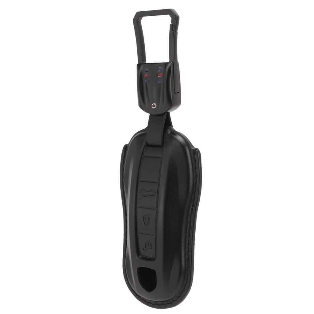 Car Key Case Cow Leather Key Fob Shell Protector Replacement for Cayenne Coupe 911 Panamera Taycan
