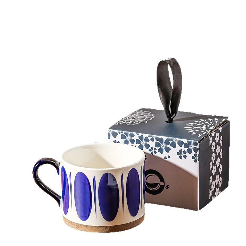 Hand-Painted Cup Retro With Handle Mug Personalized Water Cup Creative Gift Ceramic Cup Breakfast Coffee Souvenir