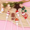 Christmas  Year Theme Cute Straw Dust Cap Dust Plug Detachable Doll Cute Straw Dust Cover Glass Stainless Steel Straw Cover