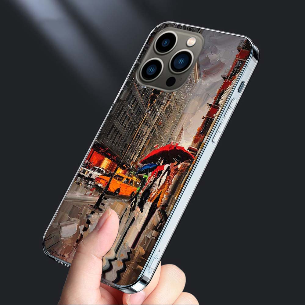 Artist London Painting Oil Painting Phone Case For Iphone 16E 15 Pro 14 Plus 17E 16 17 Pro Max Air 11 12 13 Mini Shockproof C