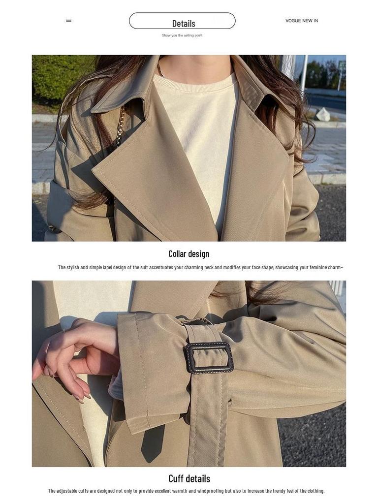 Chic Korean-Style Petite Women's Trench Coat - Autumn 2025 Collection