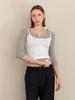 GLOWNY 3/4G Waffle Button Fly Tee (Gray)