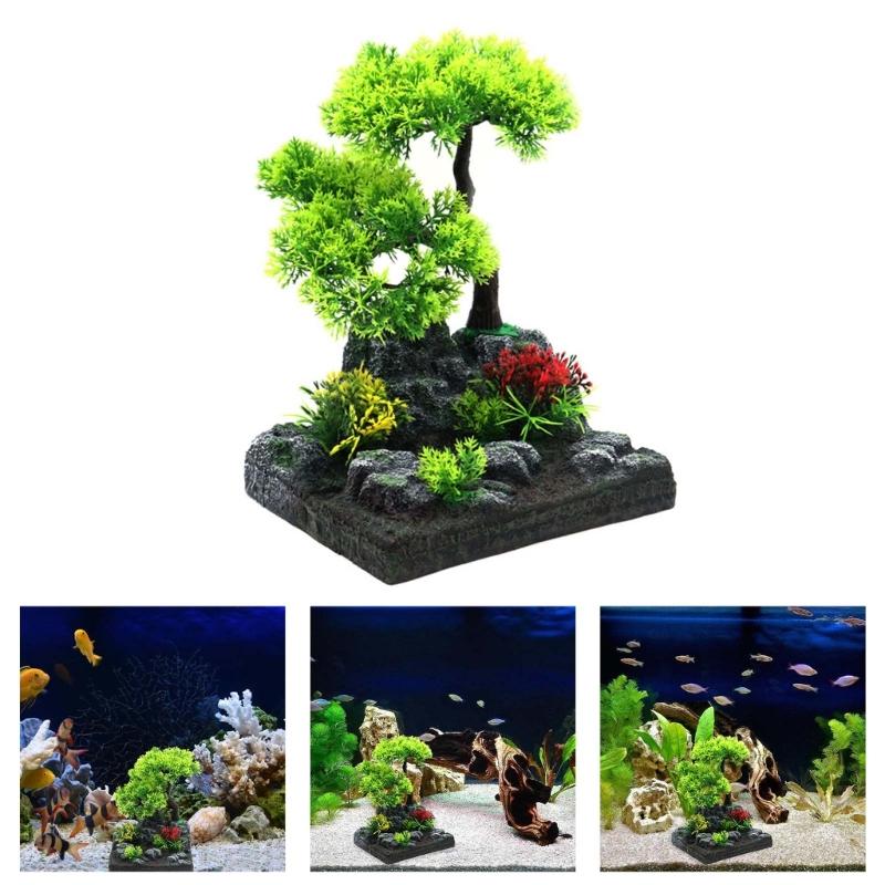 Fishtank Artificial Plant Landscape Fish Tanks Decorations for Aquariums Terrarium Shrimp Tree Ornaments Habitat