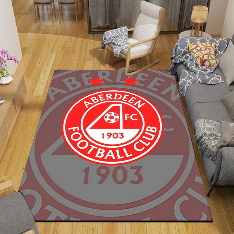 Aberdeen FC Home Sofa Decoration for Living Room & Bedroom, Non‑Slip Play Flannel Floor Mat for Game Room