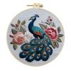 1 Stk. Pfau Blumenmuster Stickerei DIY Stoff Bastelset mit Werkzeugen