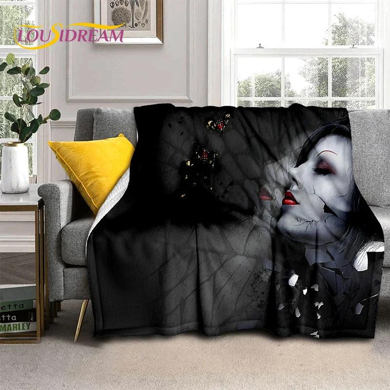 Horror Gothic Skull Ghost Cartoon  Blanket,Soft Throw Blanket for Home Bedroom Bed Sofa Picnic Travel Office Cover Blanket Kids