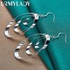 925 Sterling Silver Oval Multi Circle Swirl Earrings for Women Wedding Engagement Party Fashion Jewelry