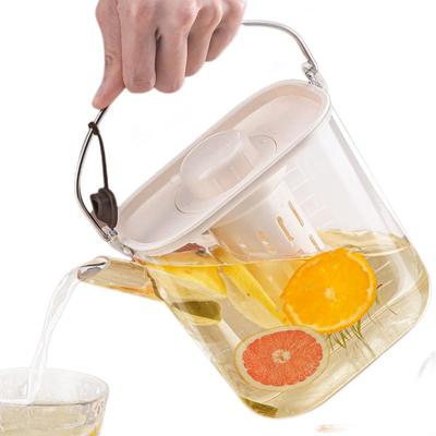 Water Pitcher For Fridge Cold Drinking Beverage Jar Pitcher PET Water Mix Drinks Jug Lemonade Pitching Kettle With Handle For
