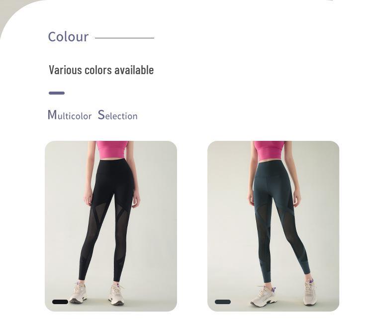 High-Waisted Mesh Yoga Pants - Hip-Lifting, Tight-Fitting, Slimming, Lightweight for Spring and Autumn