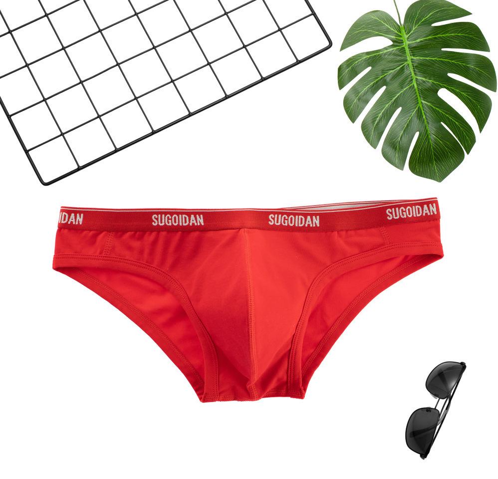 

Мужские хлопковые брифы с узким краем и низкой посадкой – Сексуальный, облегающий, дышащий стиль бикини XL красный
