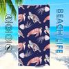 Strandtuch mit Schildkröten- und Quallen-Print, Ozeanleben-Kunst, Schnelltrocknendes, Sandfreies Mikrofaser-Badetuch für Yoga, Schwimmen und Fitness