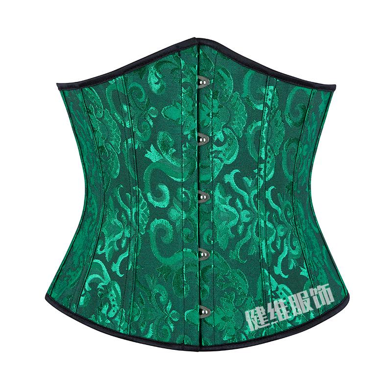 Retro Floral Taillenformer Korsett mit Bauchkontrolle und mehrfarbigem Jacquardmuster