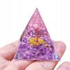 Pyramid Orgonite + Led Lamp Base 5Cm Crystal Stones Amulet 5Cm Hx06