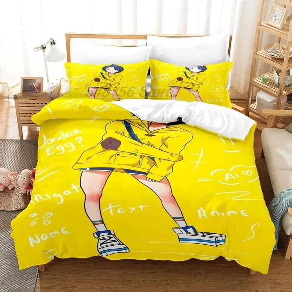 Neues Wonder Egg Priority Bettwäscheset Einzelbett Twin Full Queen King Size Bettset Erwachsener Kind Schlafzimmer Bettbezug Sets 3D Anime Bettset