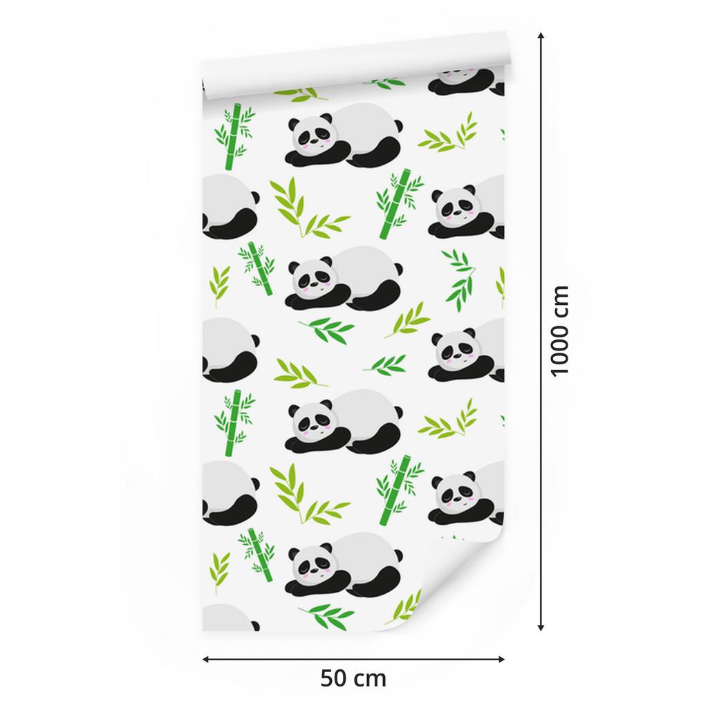 Sleeping pandas wallpaper for living room and bedroom 50x1000